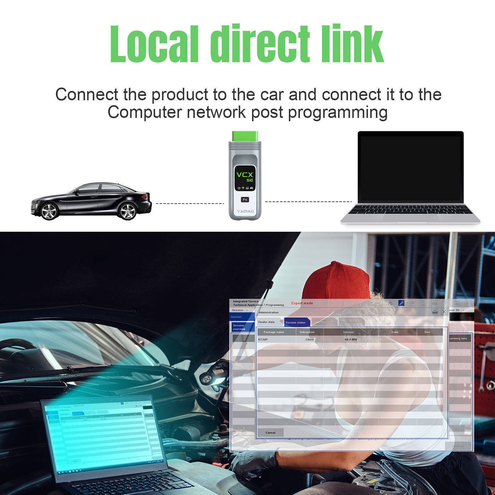 VXDIAG VCX SE for BMW OBD2 Diagnostic Scanner J2534 Programming Key Coding Tool