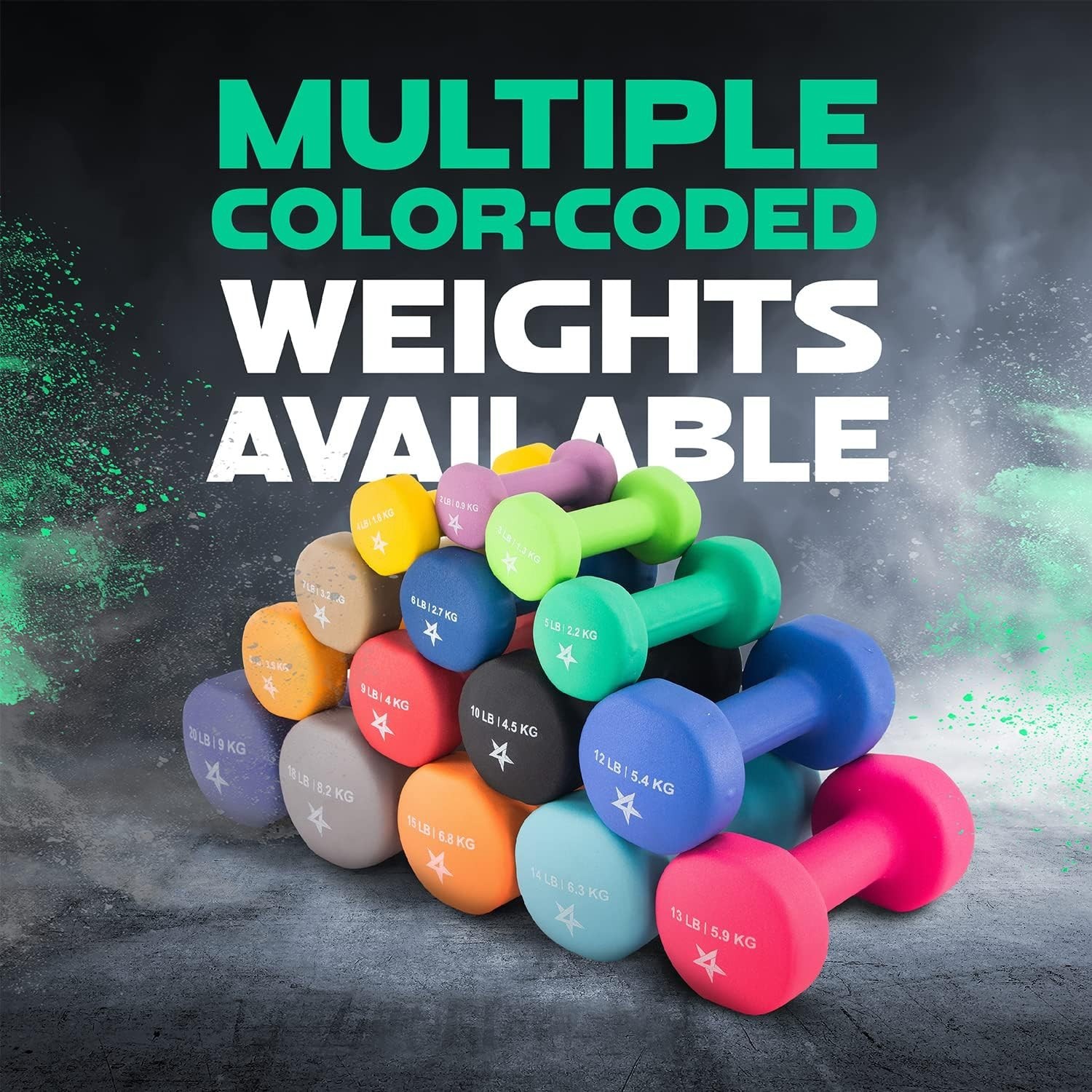 Neoprene Coated Dumbbell Hand Weight Pair- 2 x 5LB
