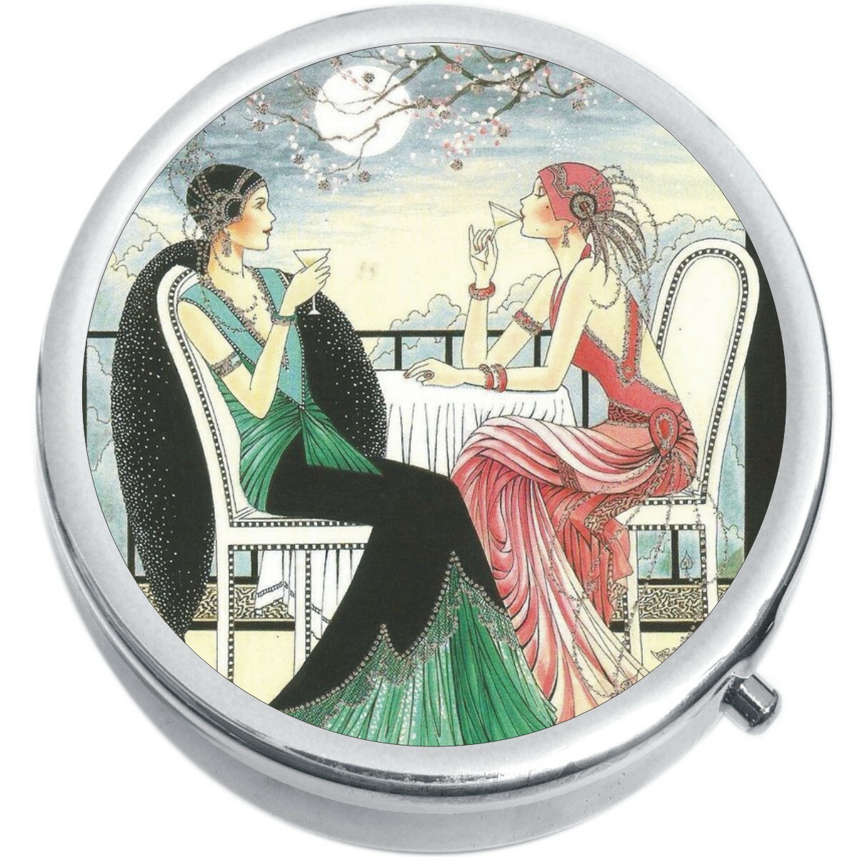 Elegant Evening Tea Medicine Vitamin Pill Box