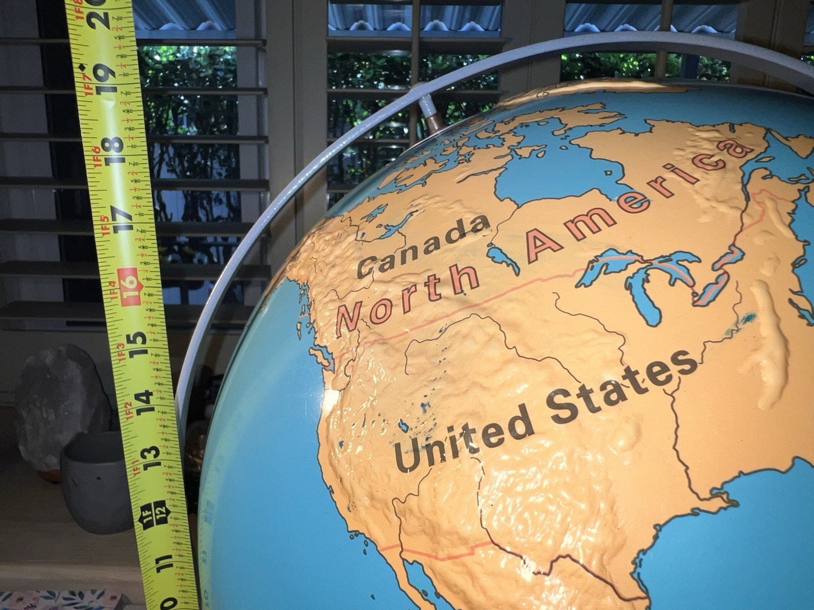 NYSTROM 16” TIFFANY-BLUE 20” TALL FIRST GLOBE MAP # 31-47