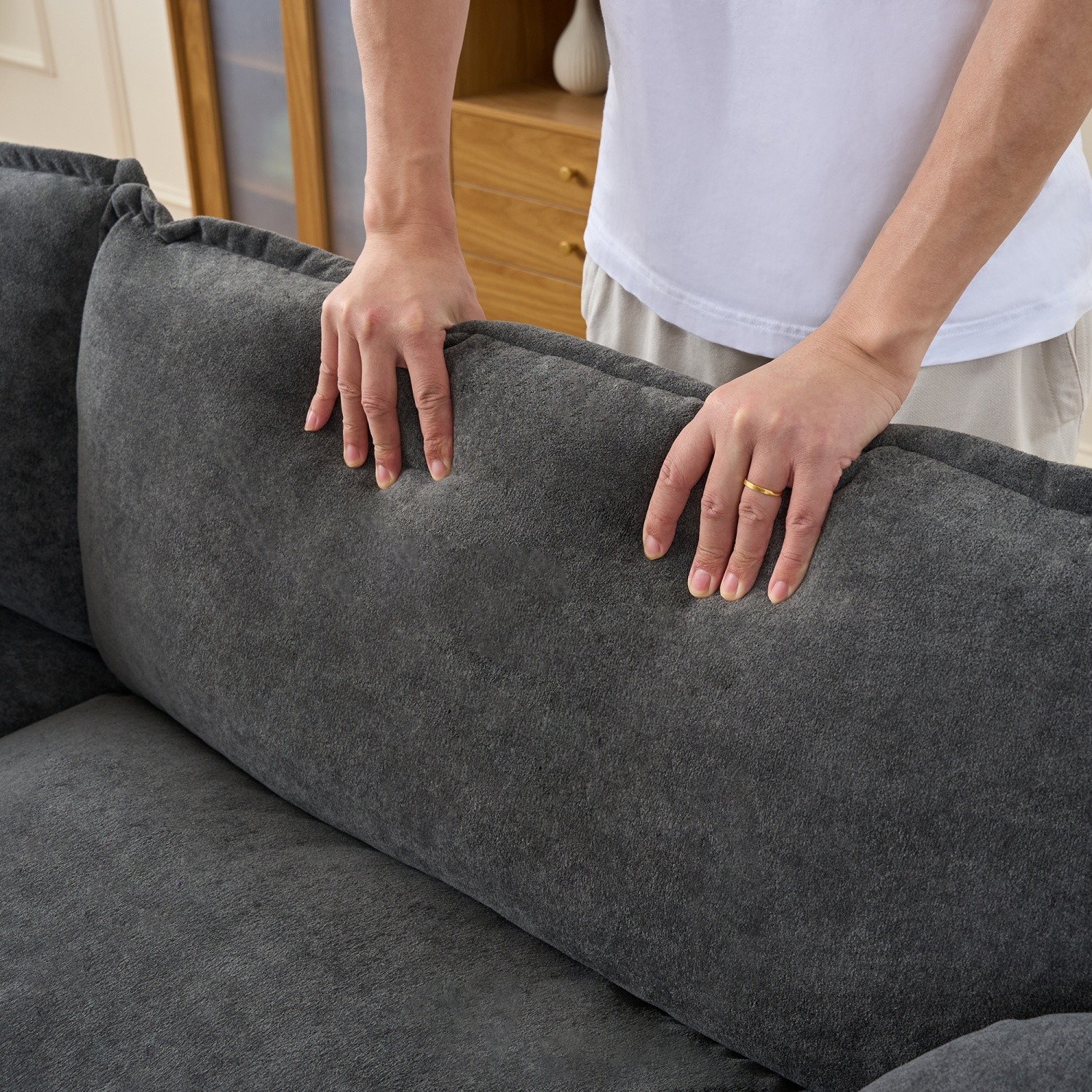 Modern Accent Chair Upholstered Single Sofa Armchair w/ Pillow for Living Room