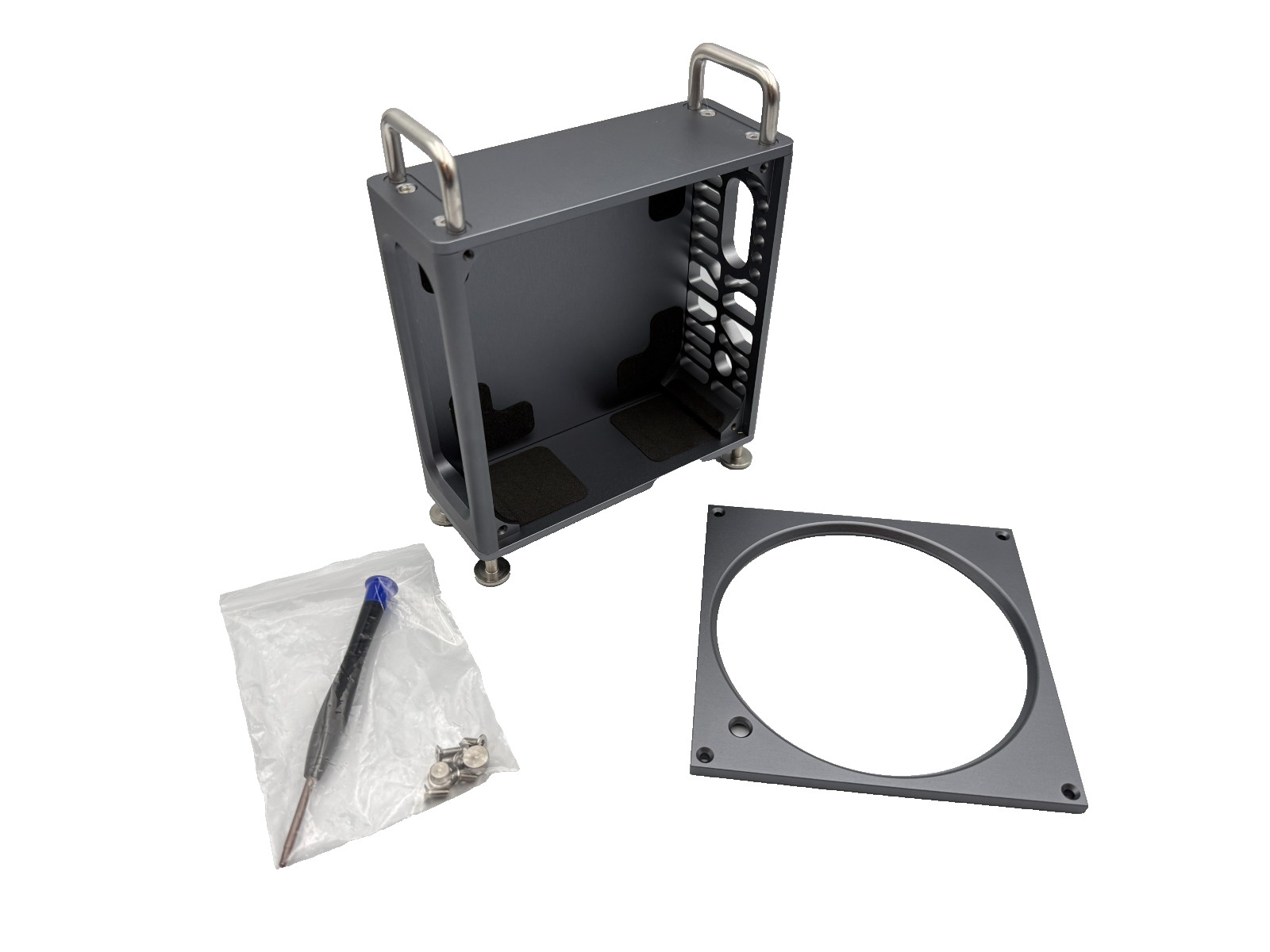 GEEKRIA Computer Aluminum Chassis Stand for Apple 2024 Mac Mini M4 (Space Gray)