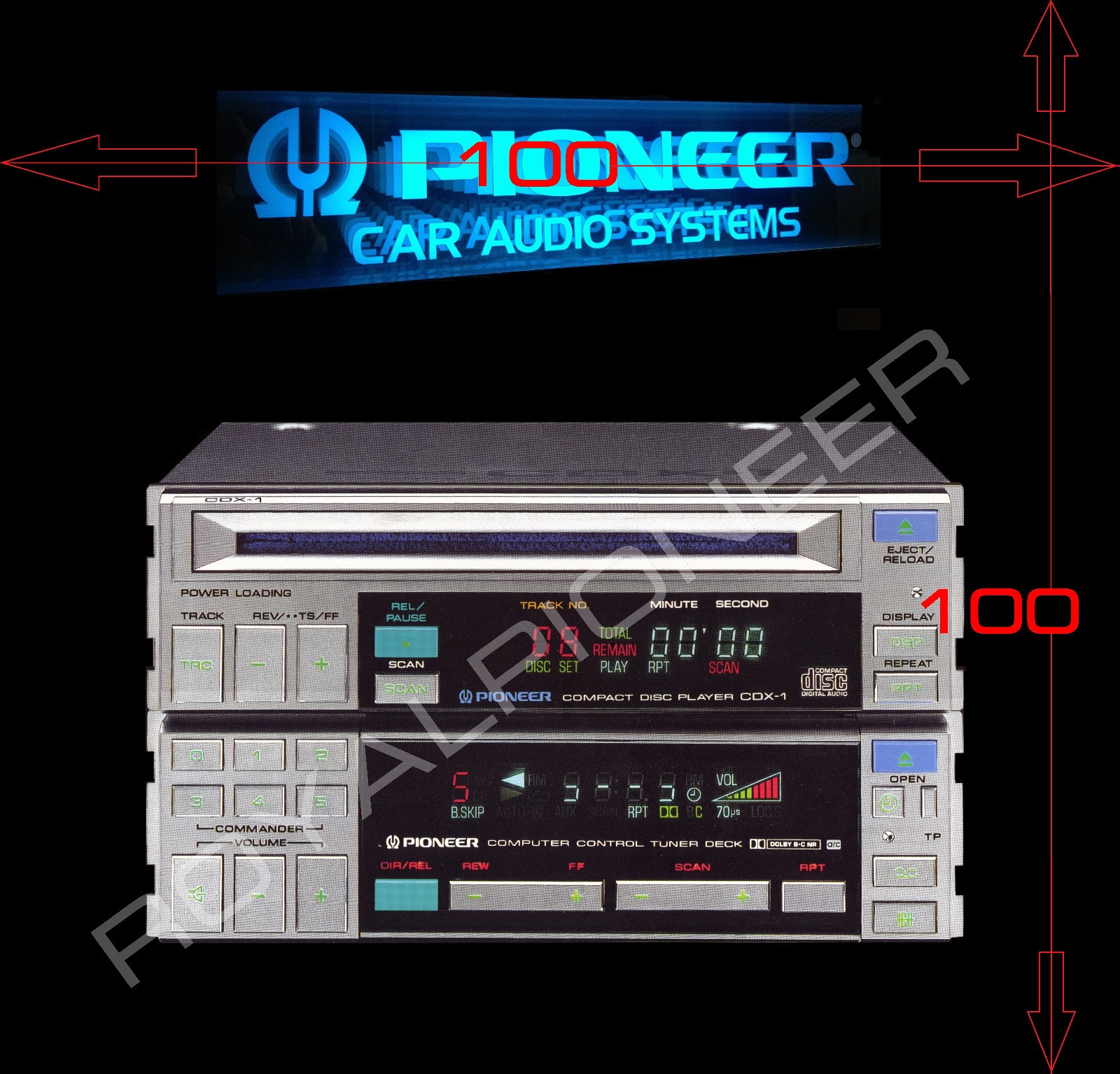 PIONEER Poster HD 100cm x 100cm Car Audio Centrate,Component,Kex,Kpx,Cdx,Kp,Keh