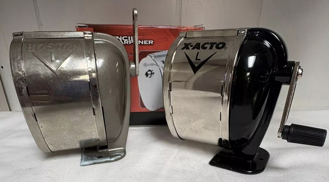 Vintage BOSTON Model L Pencil Sharpeners Single Hole Set Of 2