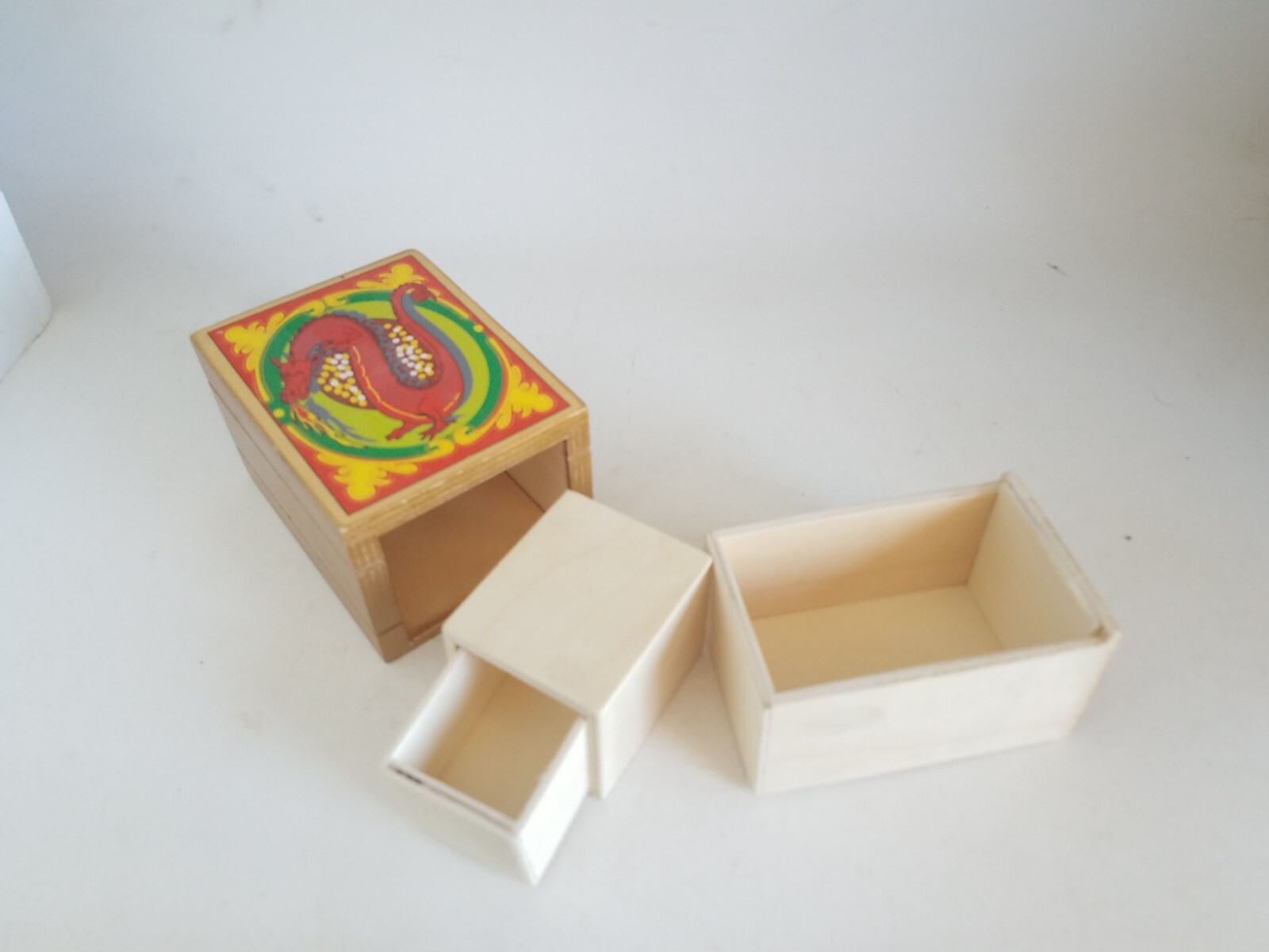 Dragon Nesting Box Trinket Wood