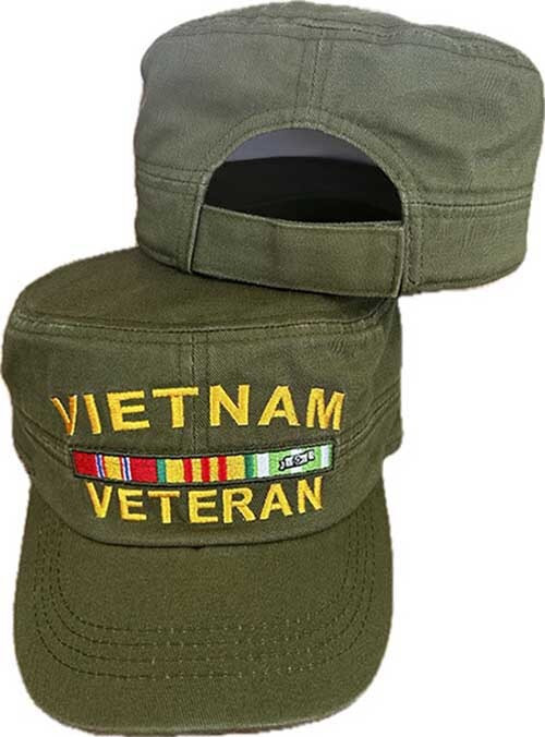 VIETNAM VETERAN USA OLIVE DRAB GREEN Patrol Hat Embroidered (100% COTTON)