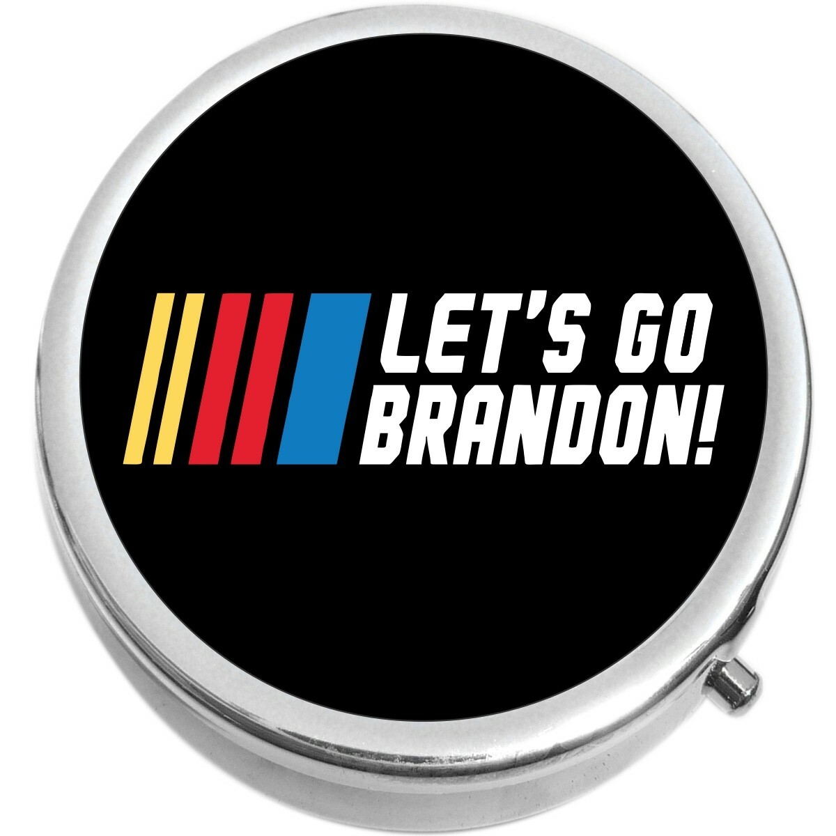 Lets Go Brandon  Medicine Vitamin Compact Pill Box