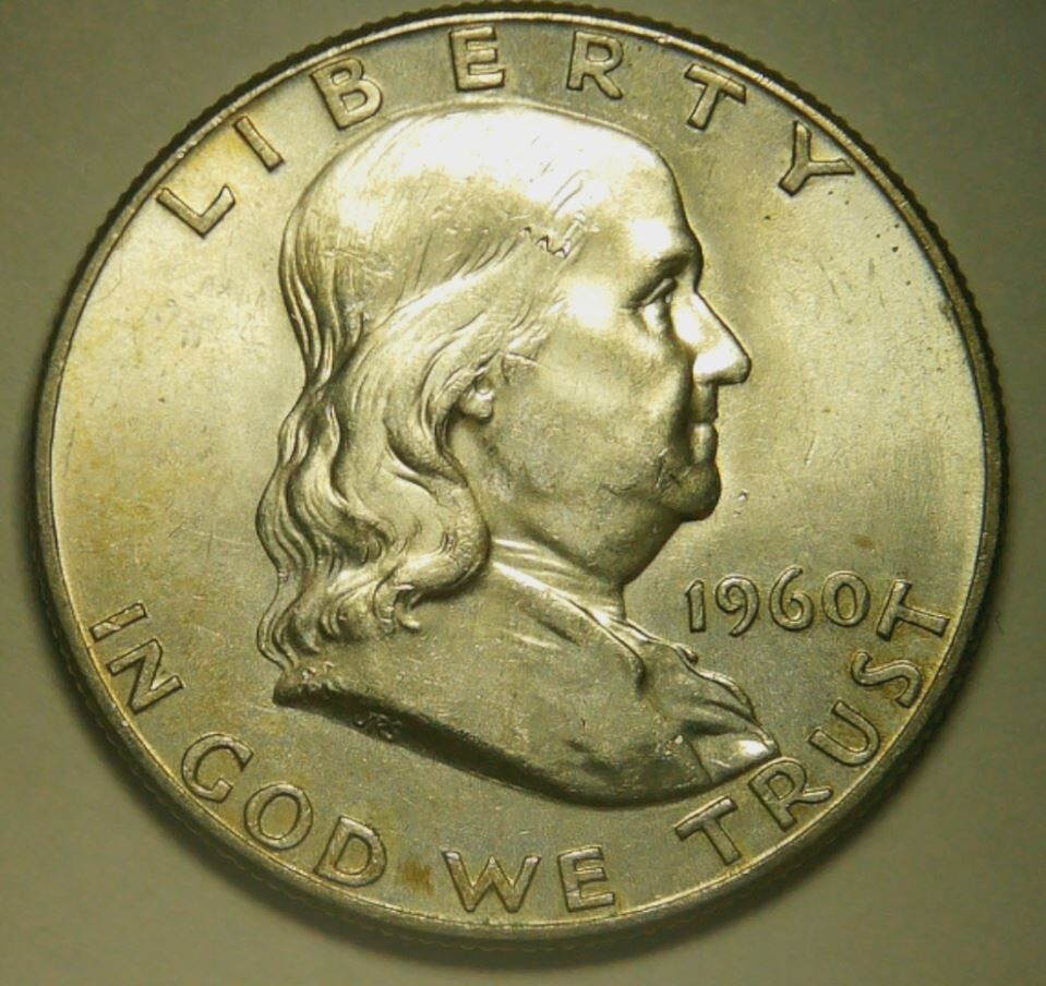 1960-P Franklin Half Dollar FBL Full Bell Lines "Bugs Bunny" FS-401 Choice BU