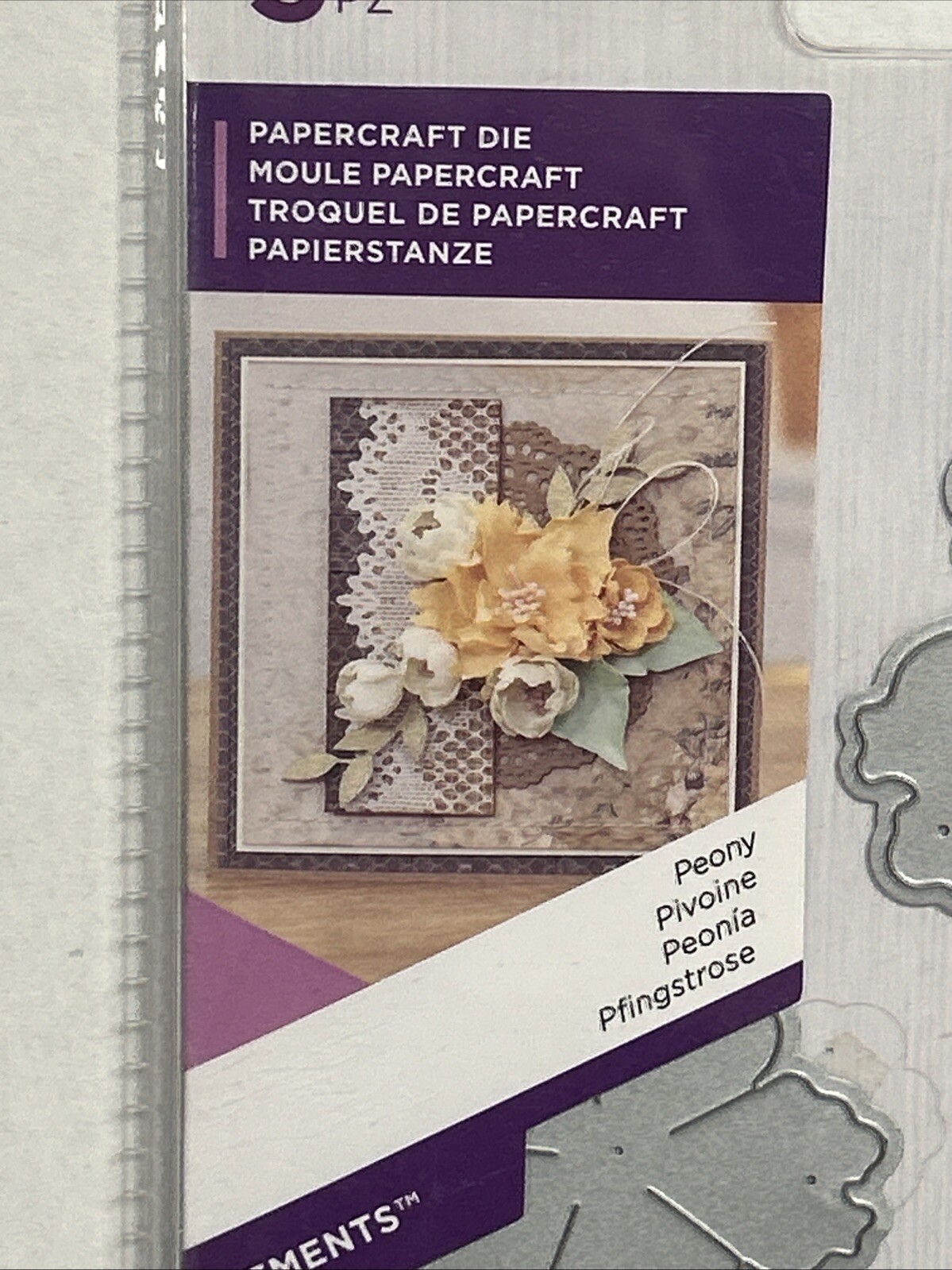 Crafter's Companion Gemini Elements Papercraft Die Peony 3pc