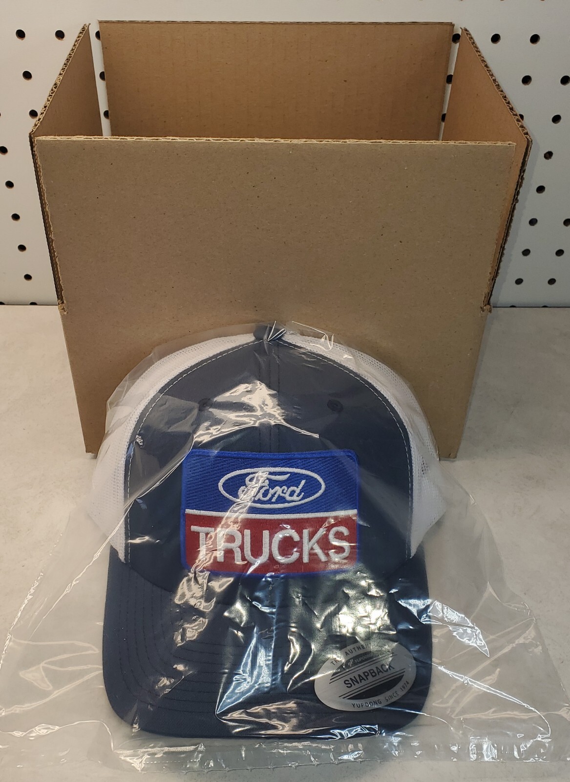 Ford Truck Patch on Yupoong 6606 Classics Trucker Hat Snapback Navy/White