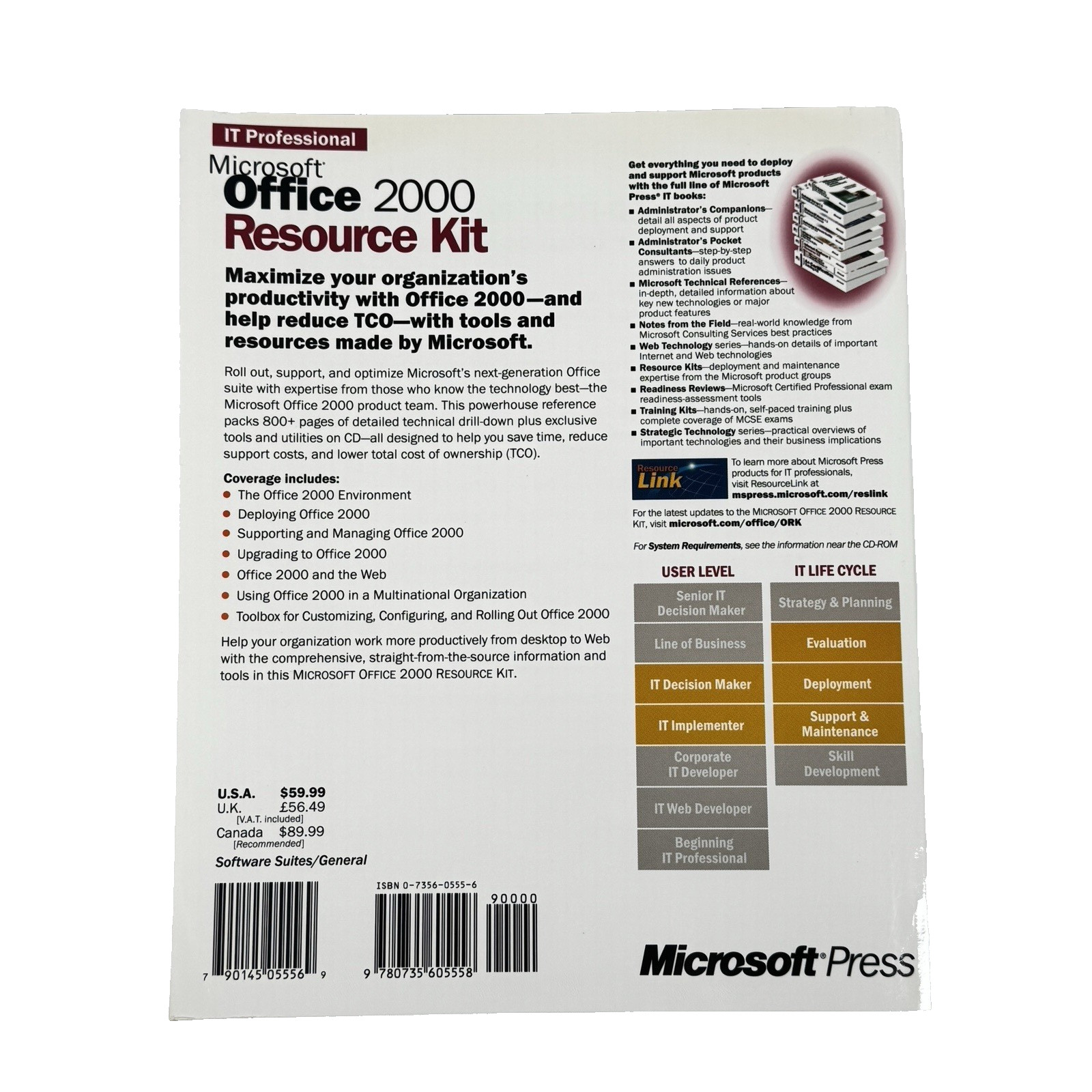 VINTAGE Microsoft Office 2000 Resource Kit With CD, *NEW*