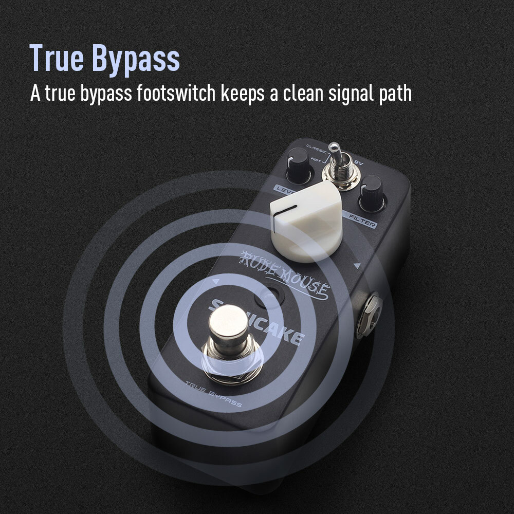SONICAKE Bypass Underground Overdrive Distortion Fuzz Pedals Hook and Loop TAPE