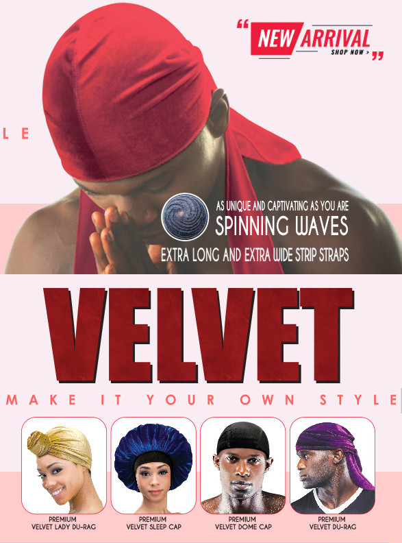 Qfitt King. J Premium "VELVET" Du-Rag ***FREE SHIPPING