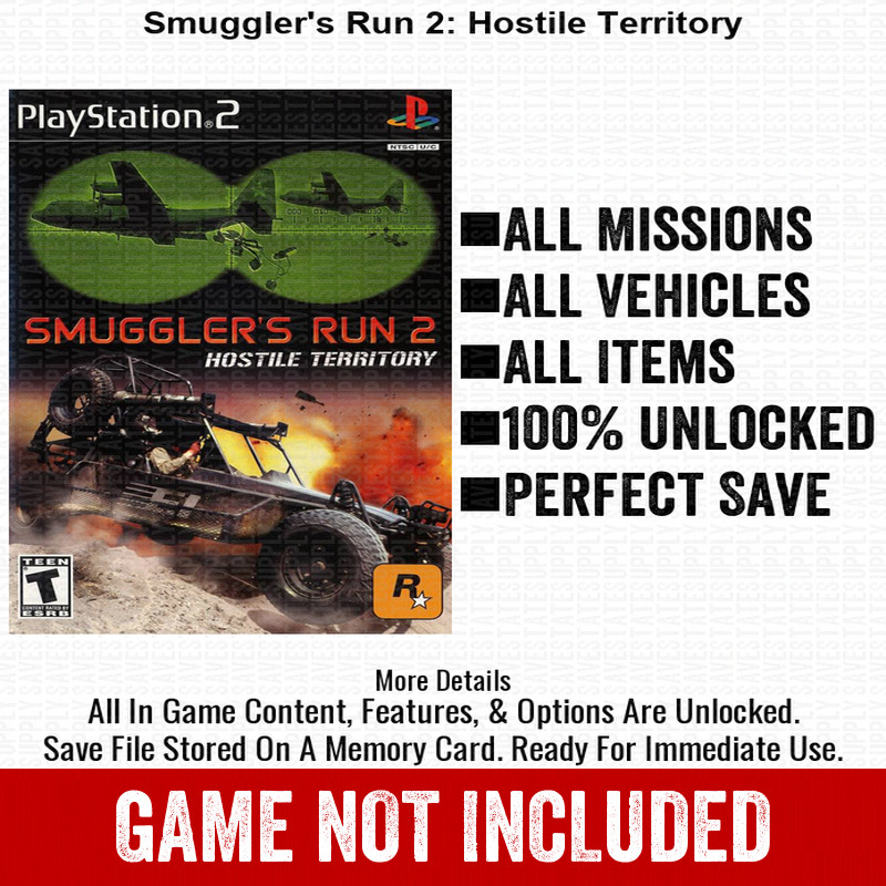 Smuggler s Run 2 Hostile Territory 100% PS2 Memory Card All CHEATS ITEMS