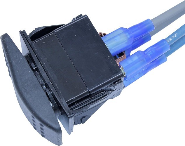 Momentary Reversing Rocker Switch DPDT Double Pole Double Throw Black Wire