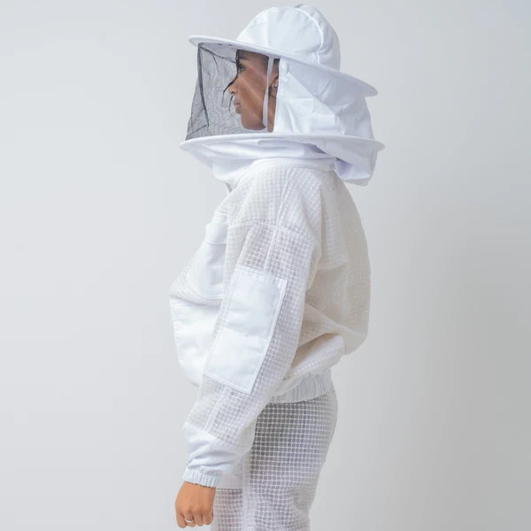 OZ ARMOUR 3 Layer Mesh Ventilated Beekeeping Jacket With Round Hat Veil