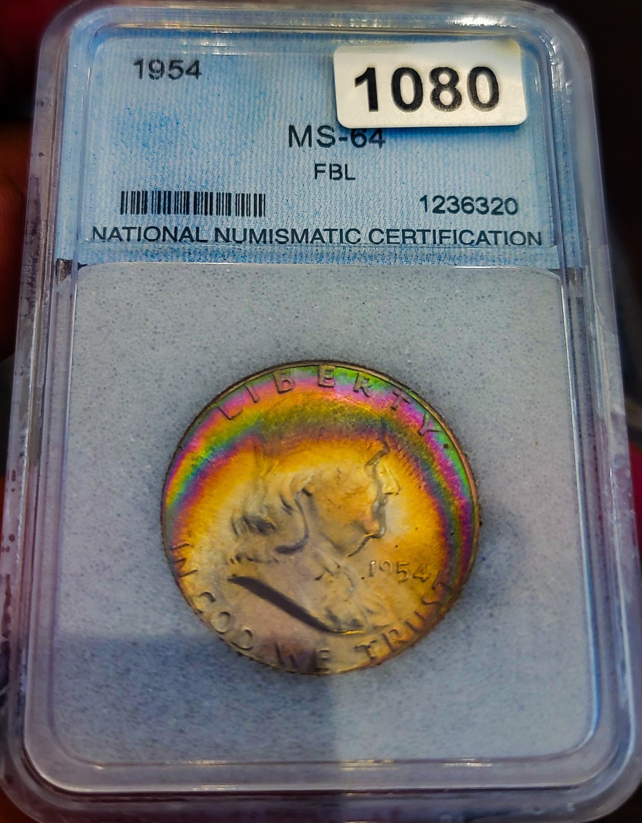 1954 MS64 FBL Franklin Half  Choice BU,  National Numismatic Certification, NNC