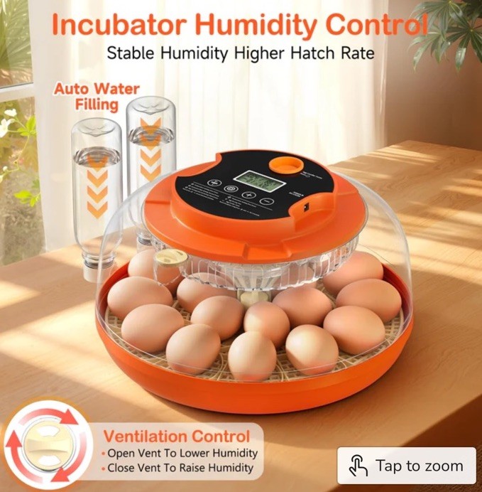 (20)18 Egg Incubators for Hatching Eggs, Automatic Egg Turning and Humidity Cnt