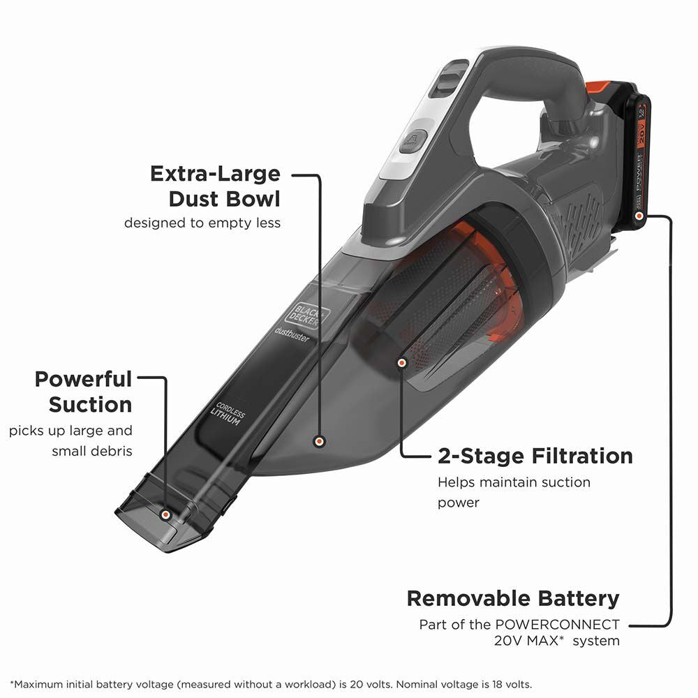BLACK+DECKER dustbuster® 20V MAX* POWERCONNECT™ - BCHV001C1