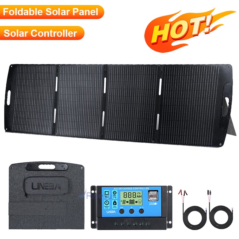 100W 200W Solar Panel Foldable Long-lasting IP65 MC4 Connectors, Controller