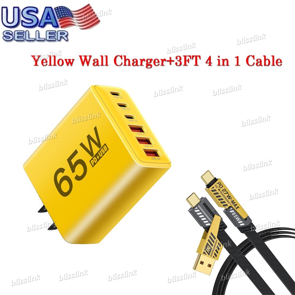 65W Super Fast Charging USB Type C Wall Charger For Samsung iPhone Android Phone