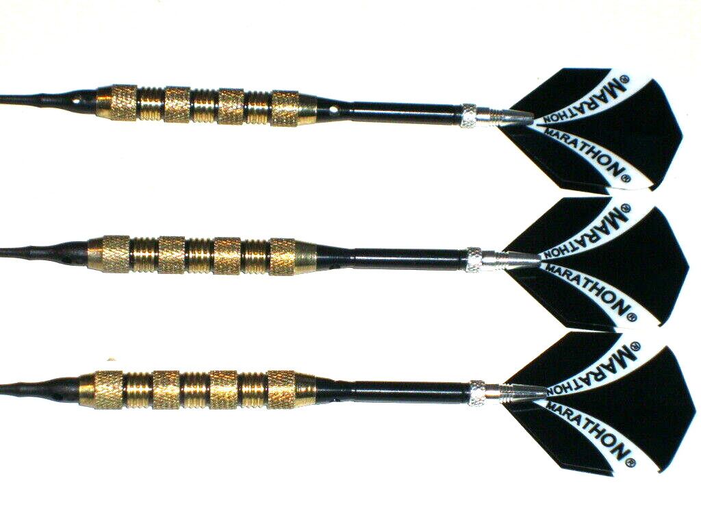 Soft Tip Darts Used, 16 Gram Brass with New Alum Spin Shafts and Flights #2935