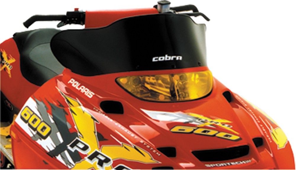 POWERMADD Fits Cobra W/S X Low Black 8.5" Polished Edge Windshield