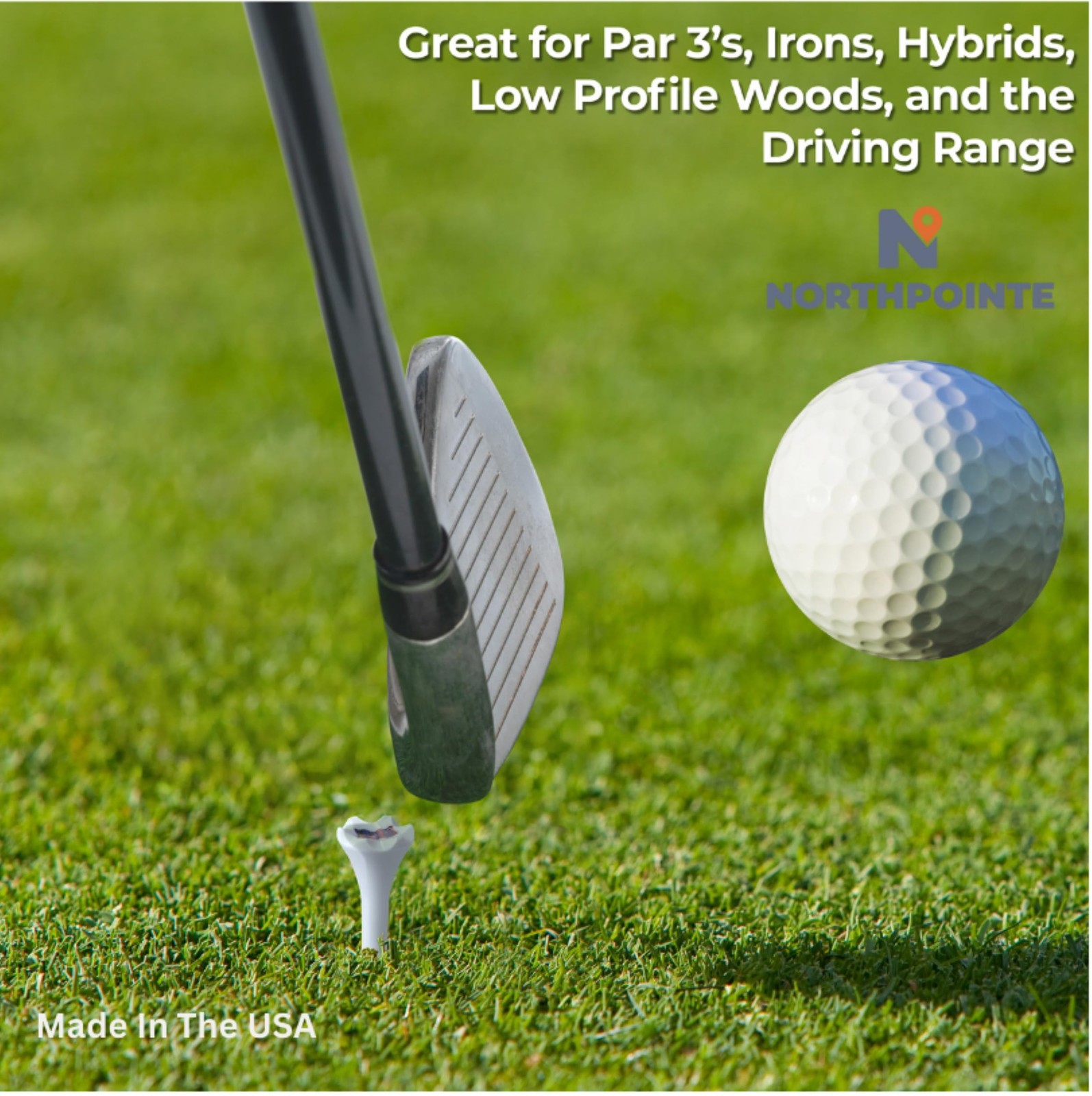 NorthPointe 1 ½” Plastic Golf Tees – Short Tees for Irons, Par