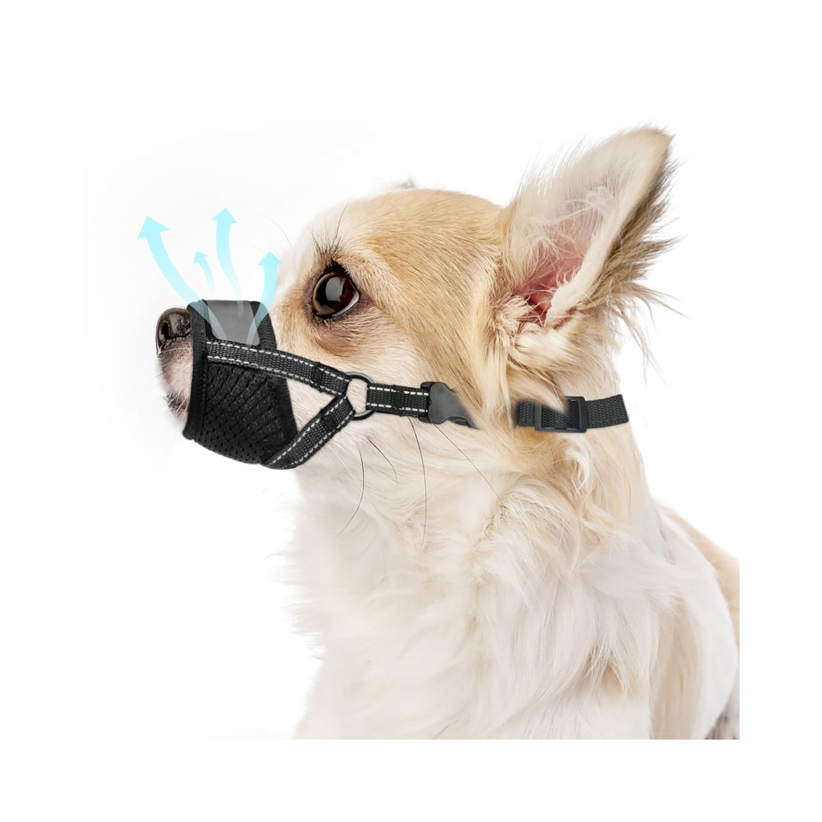 Soft Nylon Dog Muzzle for Small Breeds - Adjustable, Breathable, Anti-Biting
