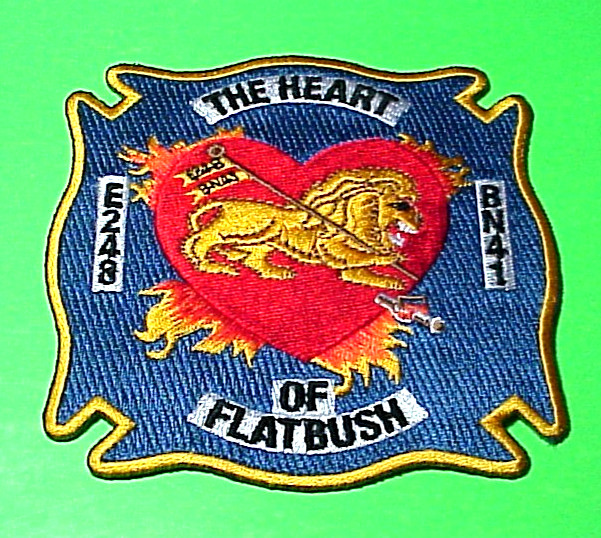 NEW YORK  FDNY  THE HEART OF FLATBUSH  NY  4" FIRE DEPT  PATCH  FREE SHIPPING!!!