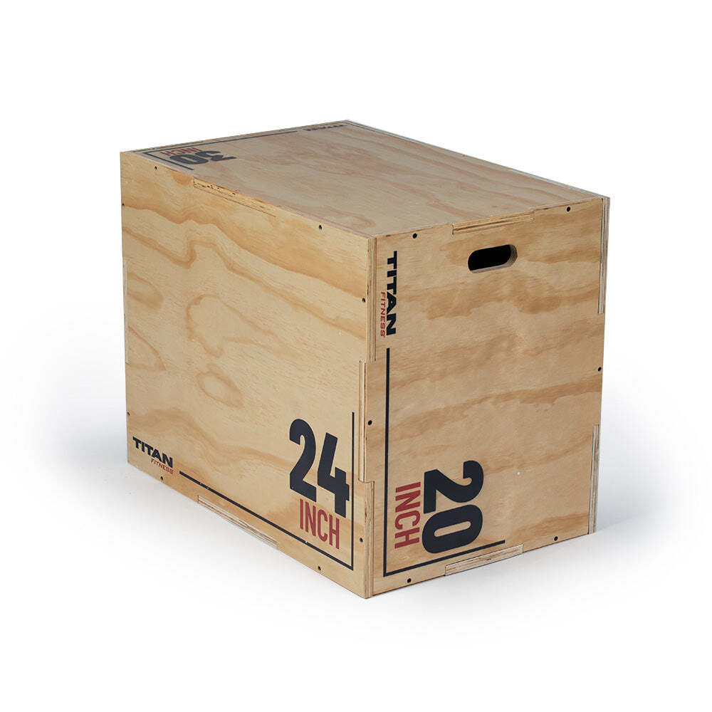 Titan Fitness Wooden Plyometric Box, 20in 24in 30in, Pro-Duty Plyo Box