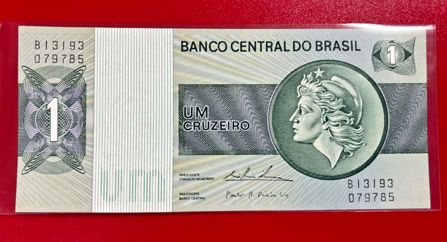 BANCO CENTRAL DO BRASIL 1 CRUZEIRO BANKNOTE UNCIRCULATED
