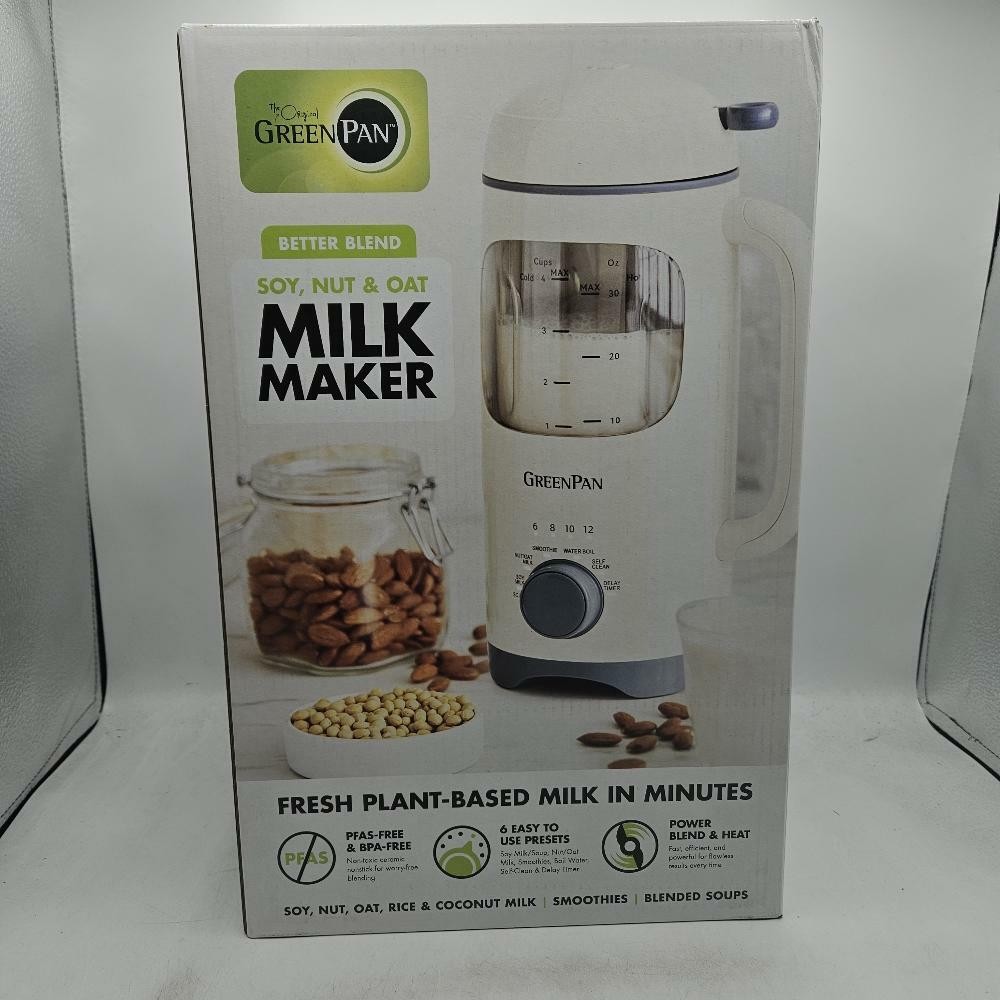 GreenPan 30oz Nut Milk Maker Machine, 15-in-1 for Homemade Almond, Oat/More