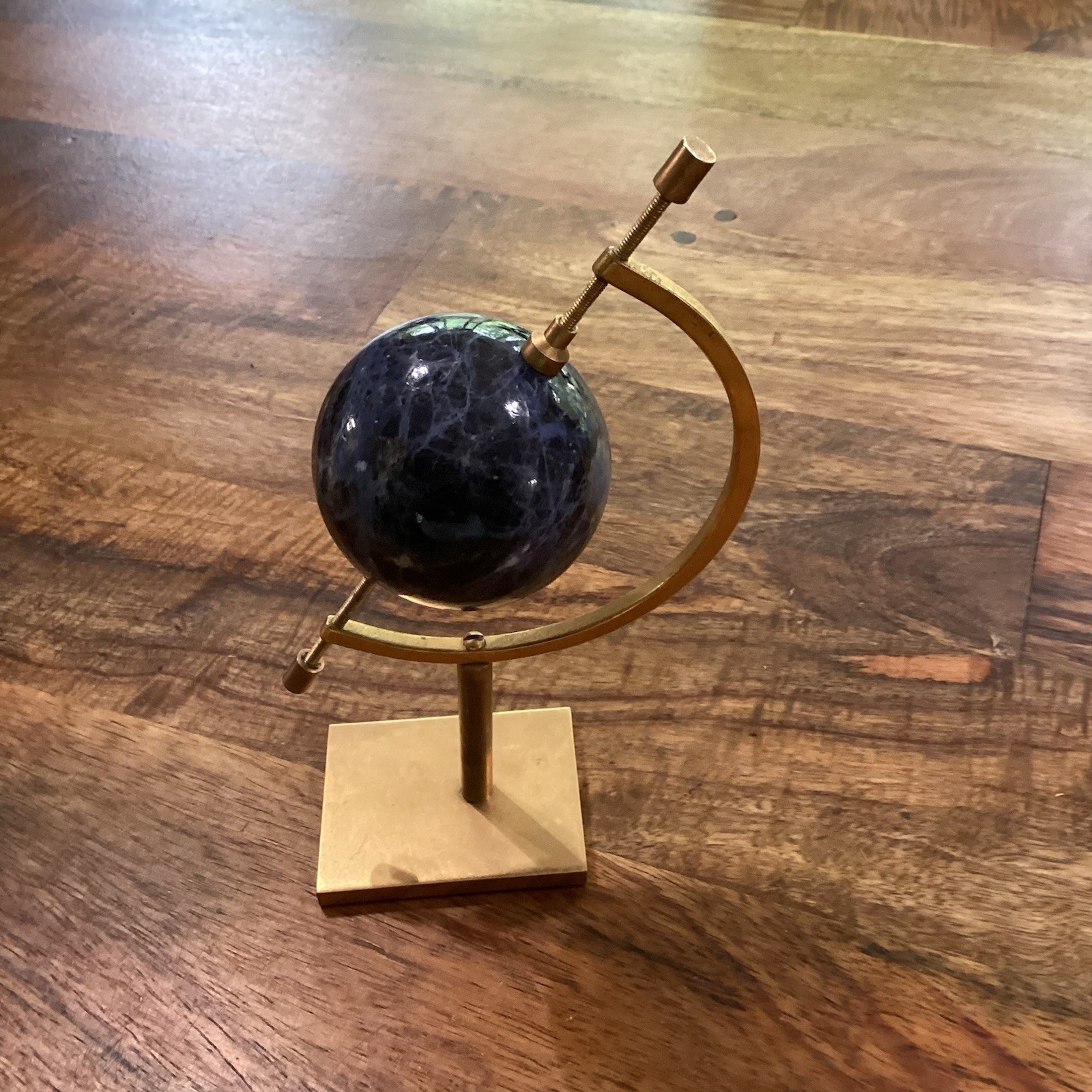 Globe Antique Brass/Marble Sphere Display 2 1/2 Inch Orb