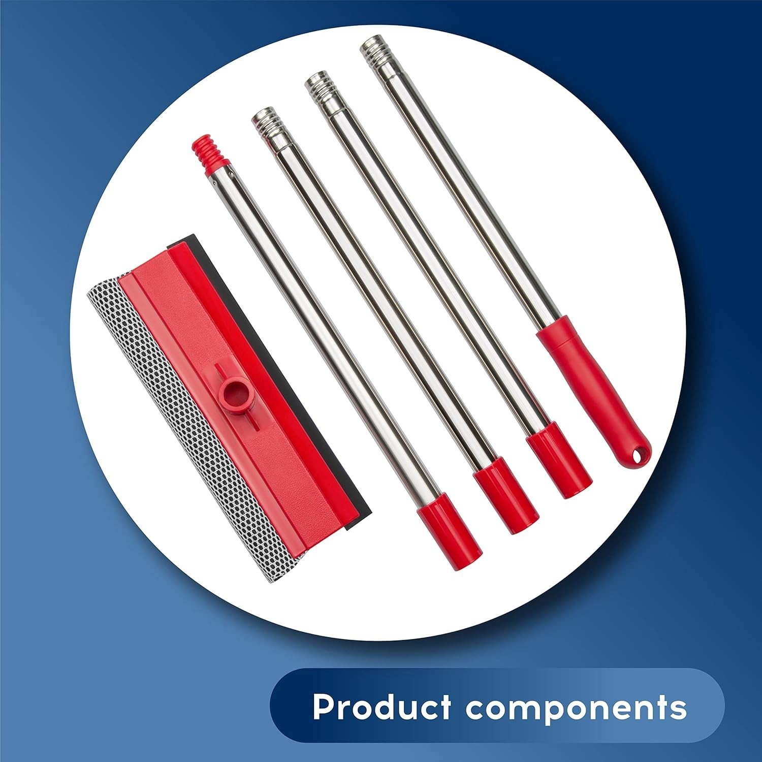 Compact Window Cleaning Kit: 2-in-1 Squeegee & Extension Pole for High Windows