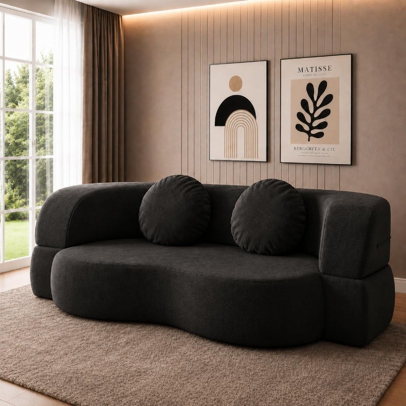 78" Convertible Sofa Bed 2-in-1 Floor Couch Mattress Boneless Loveseat Sleeper