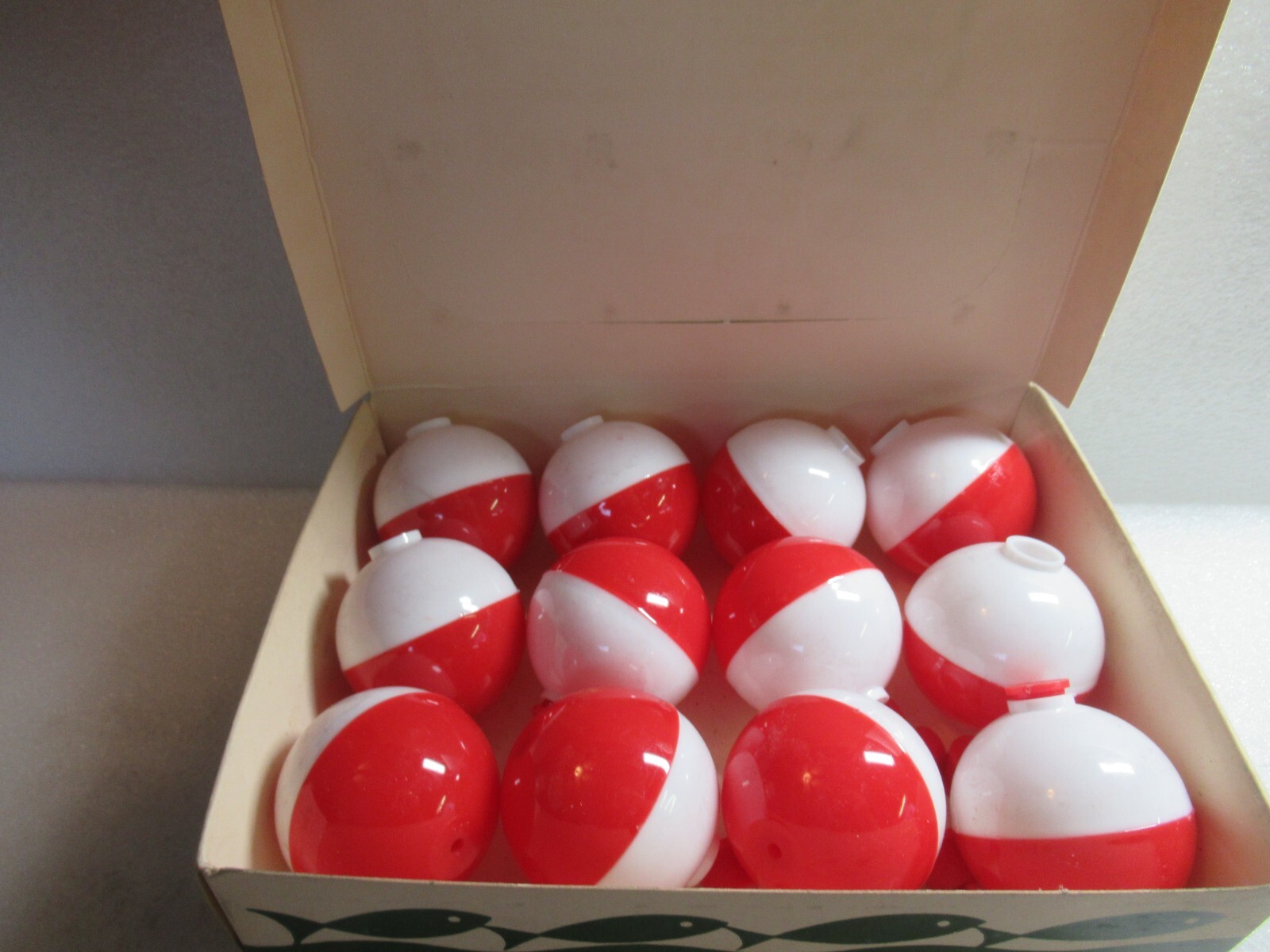12 Rare Vintage Slip Casting Floats Bobbers 1 3/4 Inch USA Made Plastic