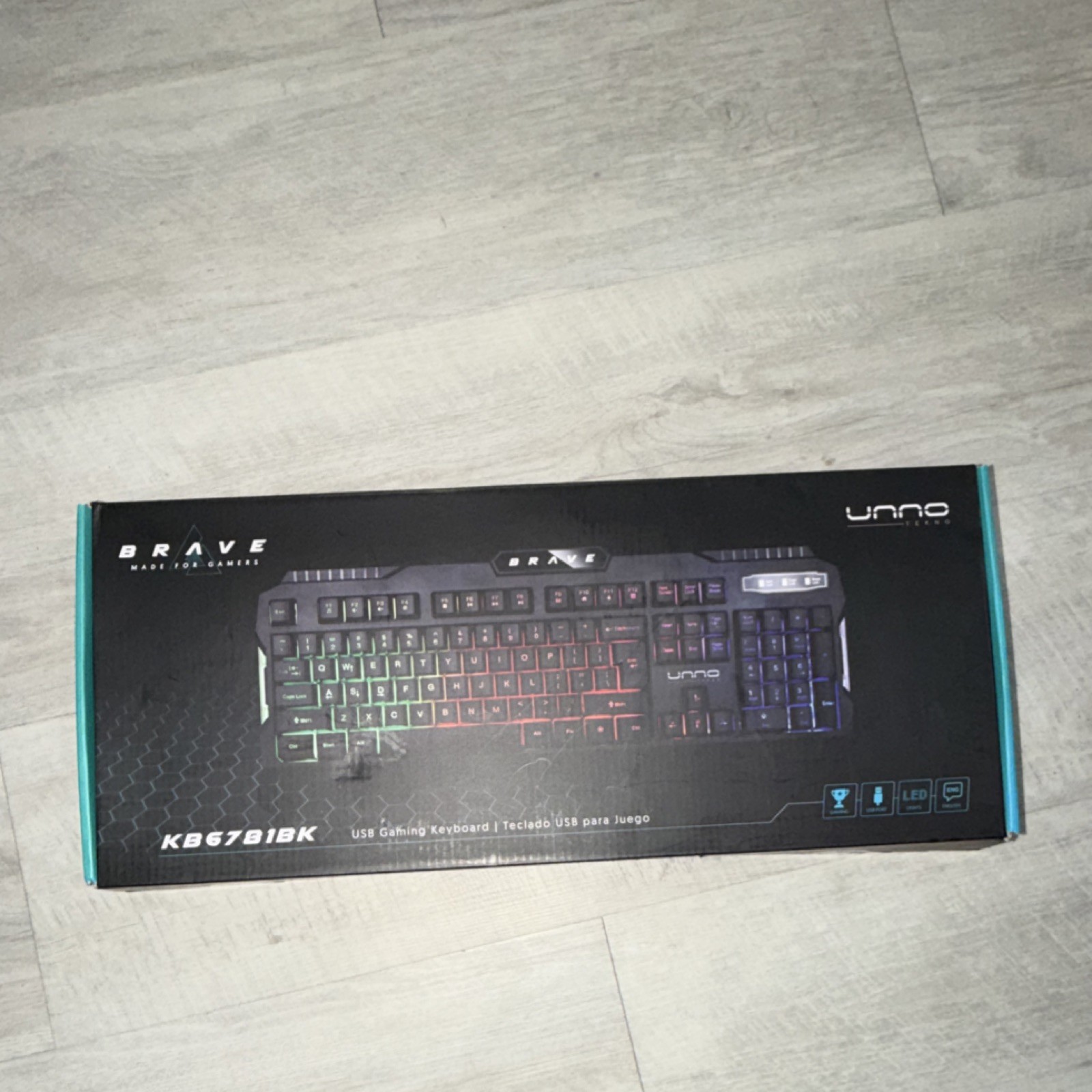 Unno Brave KB6781BK USB Gaming Keyboard Black LED Wired QWERTY English