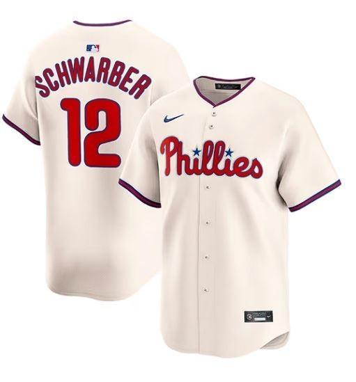 Kyle Schwarber#12 Phillies Alt Cream Men's Jersey - All Stitched