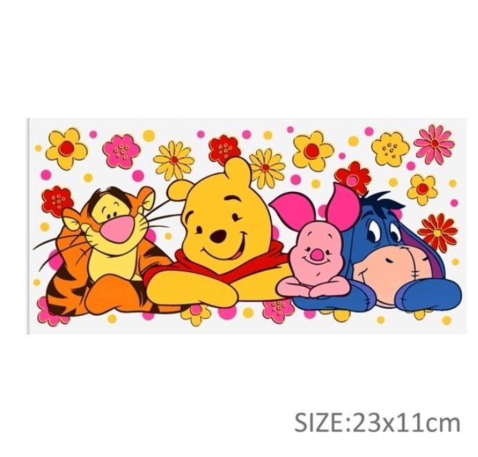 1 Piece UV DTF Cup Wrap, Transfer Stickers for Glass Uv DTF Pooh Magic friends