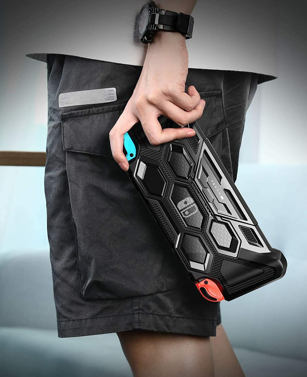 Mumba For Nintendo Switch Console Joy-Con Controller Grip Case Kickstand Cover