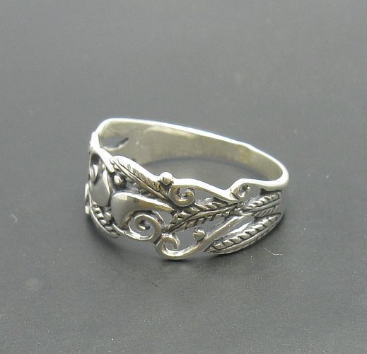 Stylish Genuine Sterling Silver Ring Solid 925 Flower Handmade
