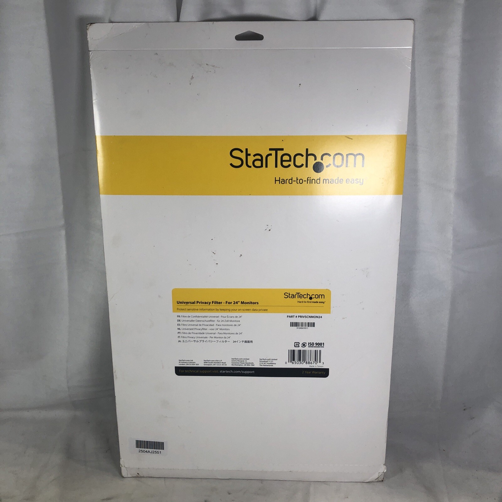 StarTech {PRIVSCNMON24} 24"Monitor Widescreen Umiversal Privacy Filter ISO9001