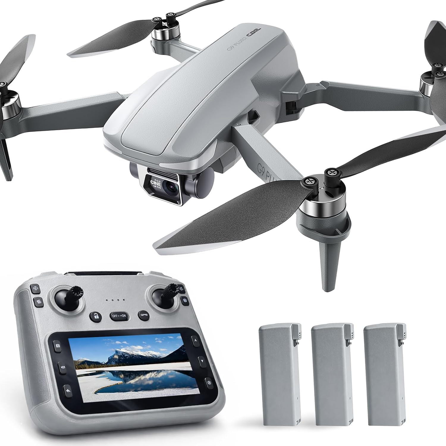 GPS Drone with EIS 4K Camera, RC Drones with 4.5 Inch HD Screen on Controller, A