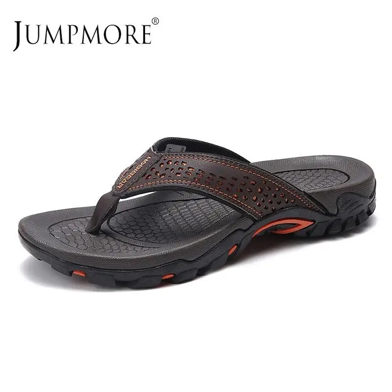 Men’s Summer Flip Flops PU Leather Outdoor Beach Holiday   Sandals-  Size 40-50