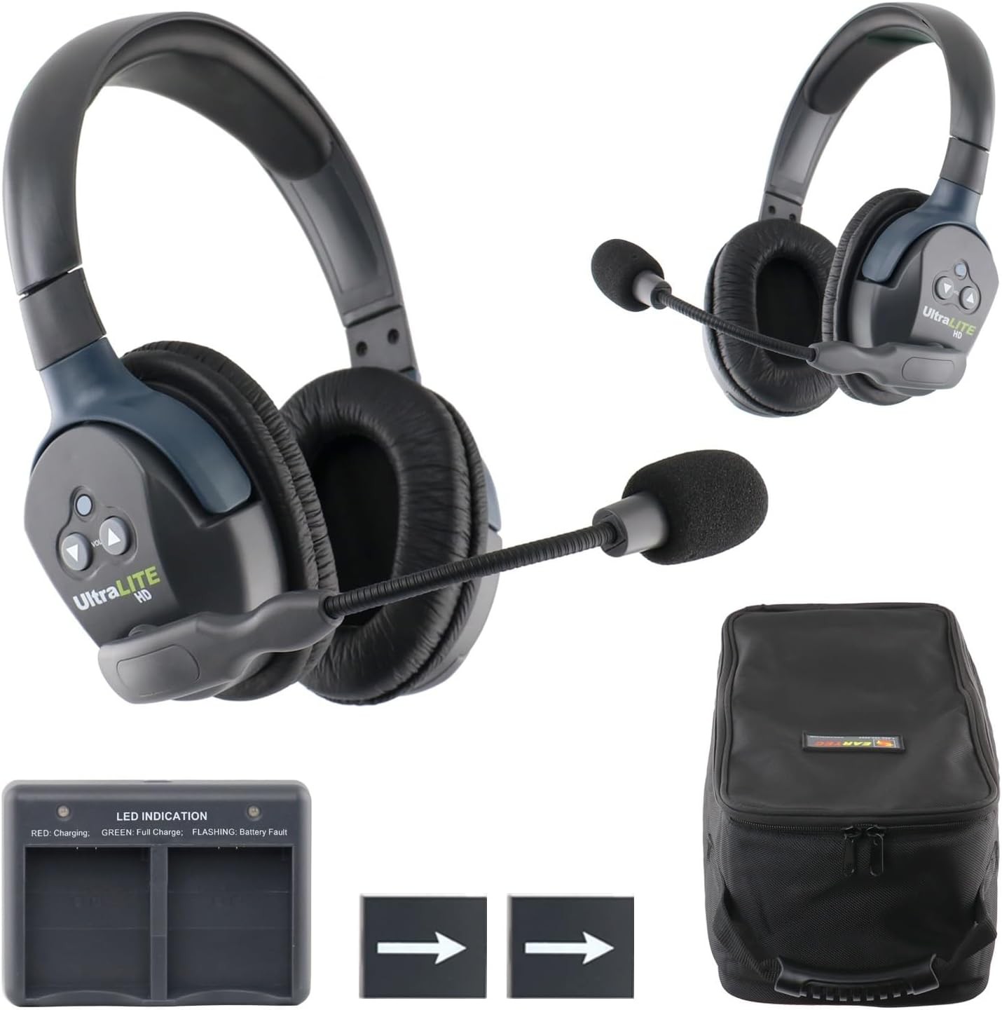 Eartec Full Duplex Wireless Intercom 2 Way Communication System - 2 Doubles