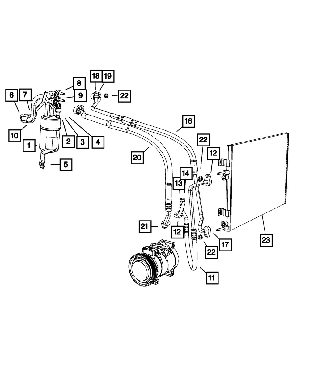 Genuine Mopar A/C Suction And Liquid Line 68029229AA