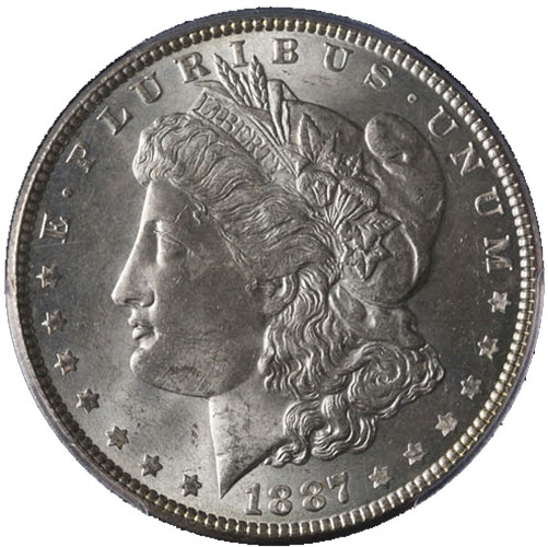 1887-P Morgan Silver Dollar PCGS MS63 Bright White Nice Strike - STOCK