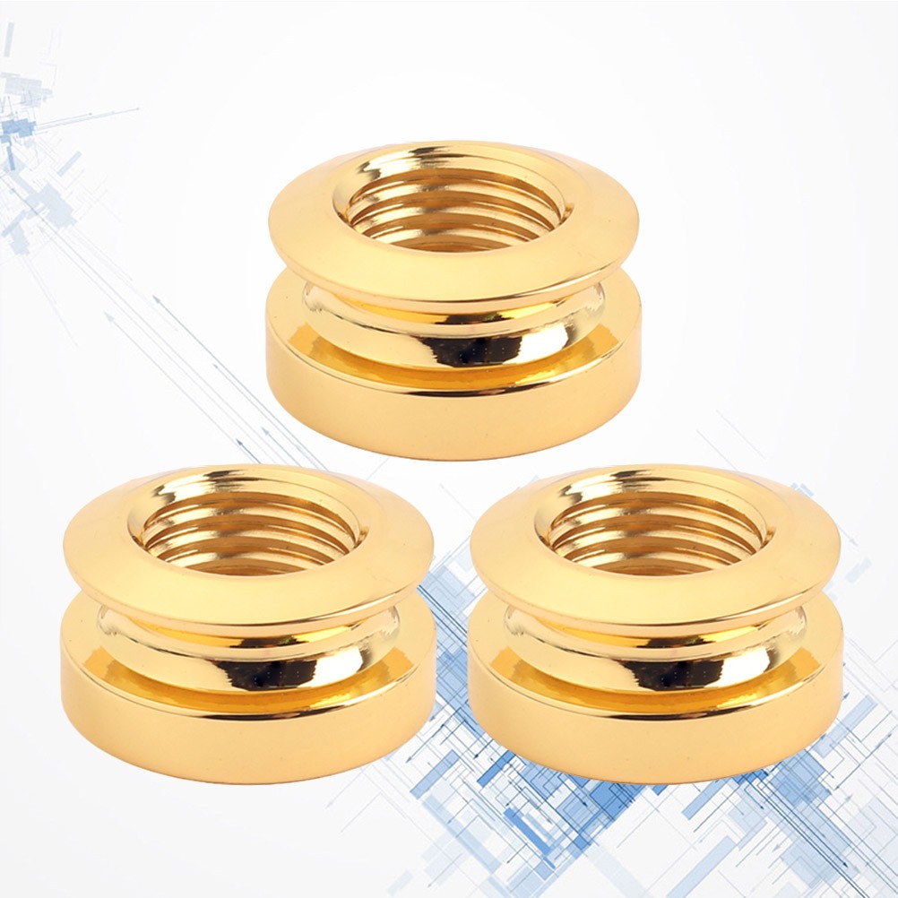 3 Pcs Guitar Strap Jack Endpin Adaptor Acoustic Button Gold Replacement