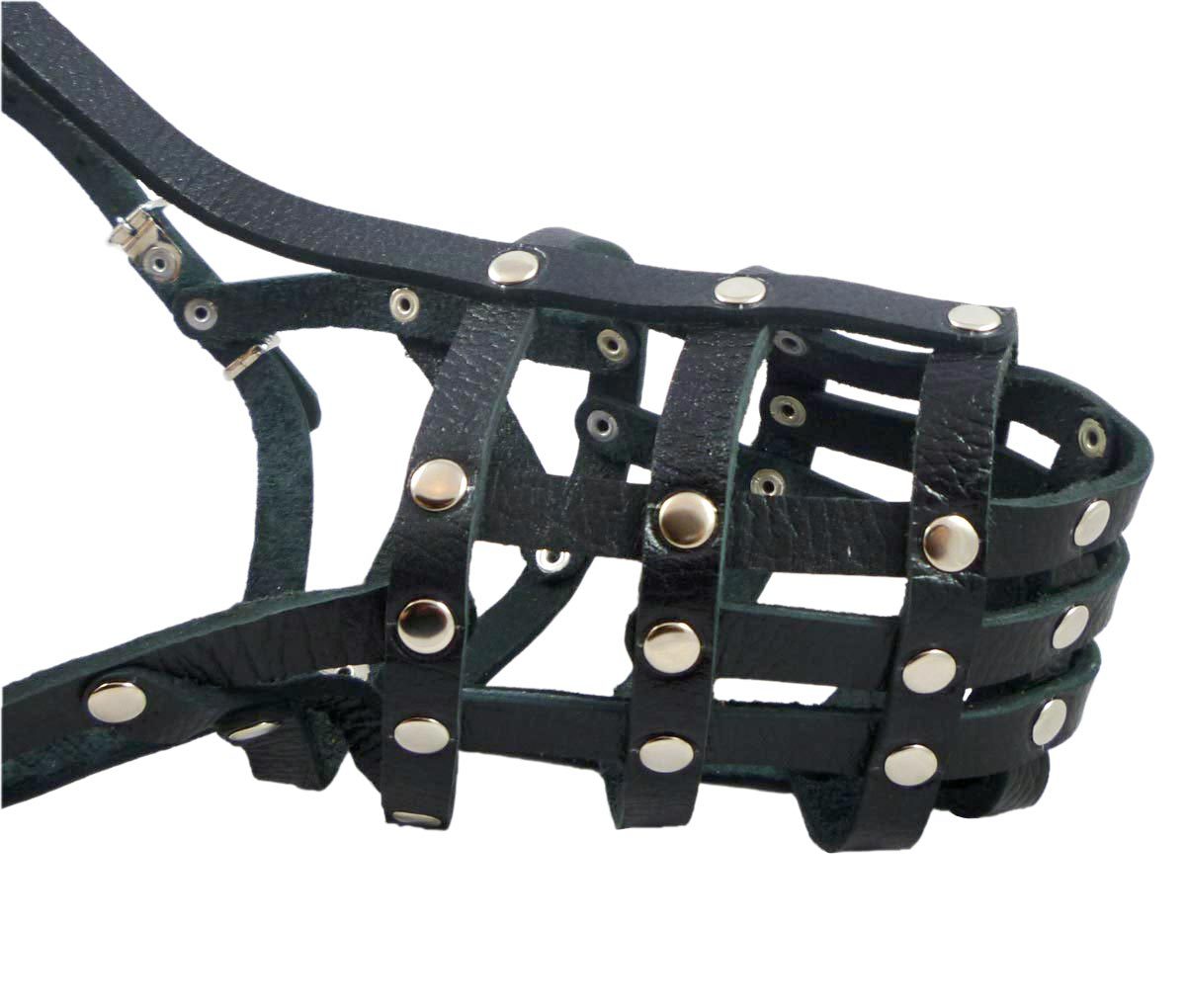 German Shepherd Secure Leather Basket Dog Muzzle Setter 12.5"-4.75" size